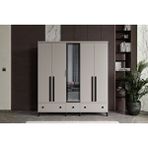 Doressa Home Arona 5 Kapılı Camlı Gardırop Gri