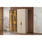 Doressa Home Falun 4 Kapılı Reflekte Camlı Gardırop Krem