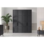 Doressa Home Pita Grey 4 Kapılı Gardırop Gri