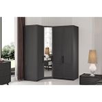 Doressa Home Rent Grey 4 Kapılı Köşe Gardırop Gri