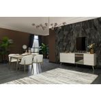 Doressa Lena Modern Yemek Odası Takımı Yonga Levha Dikdörtgen 159x90 cm 6 Sandalye ile - Bej