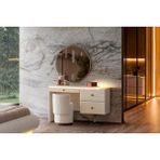 Doressa Marle Modern Tasarımlı Şifonyer Suntalam 3 Çekmeceli 123x45x79 cm Boyutlarında - Bej