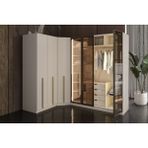 Doressa Soul 7 Kapılı 4 Reflekte Camlı Köşe Gardırop - Kumtaşı