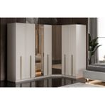 Doressa Soul 7 Kapılı Reflekte Camlı Köşe Gardırop - Kumtaşı