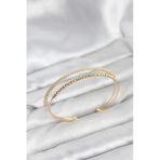 Dorika Model Pirinç Gold Renk Kadın Bileklik - Tj-Bb8249