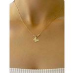 Dorika Sade Zarif Şık Kelebek Altın Kolye 14 Ayar