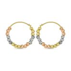 Dorikalı Triacolor 14k Gold Altın Küpe