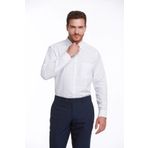 Dormen Classics Erkek Beyaz Kolay Utulenebilir Regular Fit Genis Kesim Klasik Yaka Cepli Gomlek