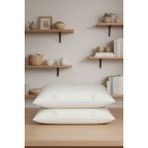 Dormeur Desenli Pamuk Yastık (50X70) 2 Adet - 50 × 70 cm - Beyaz