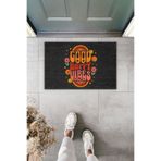 Dormot Dekoratif Dijital Paspas Kişiye özel Tasarım Good Happy Vibes Füme Kapı Önü Paspas 70x45cm