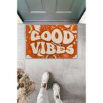 Dormot Dekoratif Dijital Paspas Kişiye Özel Tasarım Good Vibes Kapı Önü Paspas 70x45cm