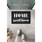 Dormot Dekoratif Dijital Paspas Kişiye Özel Tasarım Home Sweet Home Füme Kapı Önü Paspası 70x45cm