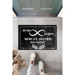 Dormot Home Modern Dijital Baskı - Beyaz Sonsuzluk Temalı Kişiye Özel Tasarım Paspas 45x70cm - Kapı Önü Paspası