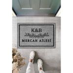 Dormot Home Modern Dijital Baskı - Gri Kişiye Özel Tasarım Paspas 70x45cm - Çeyiz Kapi Onu Paspasi