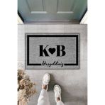 Dormot Home Modern Dijital Baskı Paspas - Gri Kişiye Özel Tasarım 70x45cm - Yeni Evlenecekler Kapı Önü Paspası