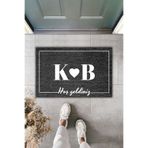 Dormot Home Modern Dijital Baskı Paspas - Kişiye Özel Tasarım 70x45cm - Yeni Evlenecekler Kapı Önü Paspası