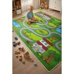 Dormot Modern Popüler Kaymaz Taban Çocuk Oyun Halısı – Yol Desenli 100x150 cm
