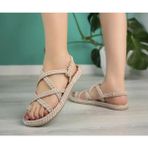 Doroy Krem Ince Taban Sandalet - Full Krem