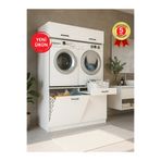 dorpek Lipa Çamaşır Kurutma Makinesi Dolabı, Banyo Dolabı & Çamaşır Makinesi Kirli Sepeti | Beyaz