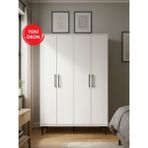 Dorpek Nuna 4 Kapaklı Gardırop – 180X120 cm Genç ve Yatak Odası Dolabı - Beyaz