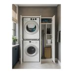 dorpek Tani Kapaklı Çamaşır ve Kurutma Makinesi Dolabı & Rovi Banyo Dolabı, Ütü Masası Dolabı | Beyaz