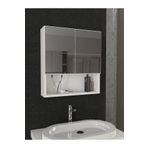 dorpek Trama Aynalı Banyo Üst Dolabı 3 Raflı Çok Amaçlı Dolap Beyaz