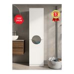 dorpek Verga Kirli Sepetli Çok Amaçlı Dolap | Çamaşır Makinesi Kirli Sepeti & Banyo Kirli Dolabı | Beyaz