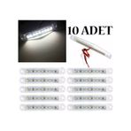 Dorse Parmak Lamba 12 -24 Volt 6 Ledli Beyaz Renk 10 Adet Kamyon Led Lamba Beyaz