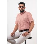 Dorss Cepli Rahat Kalıp Kısa Kol Erkek Gömlek - 2XL - Kiremit