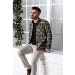 Dorss Slimfit Çift Cepli Ekoseli Erkek Oduncu Gömlek - S - Yeşil