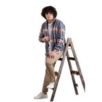 Dorss Slimfit Ekoseli Erkek Oduncu Gömlek - S - Kiremit