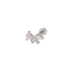 DÖRT MEKİK TAŞ GÜMÜŞ TRAGUS PIERCING - RODYUM BEYAZ