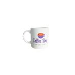 Dörtel Tedarik Coffe Time Mottolu Porselen Kupa Beyaz