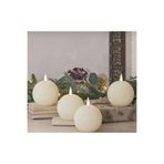 Dörtlü Beyaz Yuvarlak Mum 7,5 Cm, Dekoratif Mum
