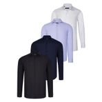 DÖRTLÜ SET G726 DEWBERRY GÖMLEK-SİYAH-BEYAZ-LACİVERT-LİLA
