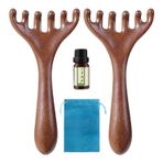 Dorugage Ahşap Saç Derisi Masajı | 2X Saç Derisi Masaj Aletleri | 6 Pençe Ahşap Rahatlama Aleti, Kadın Erkek Vücut Yüz Spa Ev için Ergonomik Taşınabilir Baş Fırçası