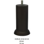 Doruk Ayak, Cıvatalı Baza Koltuk Dolap Ayağı, Metal, Siyah, M10, 12 cm