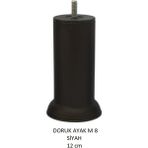 Doruk Ayak, Cıvatalı Baza Koltuk Dolap Ayağı, Metal, Siyah, M8, 12 cm