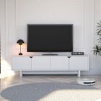 Doruk Beyaz Tv Ünitesi - 180 cm Modern Tasarım, Ekonomik Tv Ünitesi, Kulpsuz