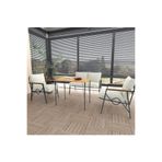 DORUK HOME Balkon, Bahçe, Cafe, Metal Kanepe Koltuk Takımı , Bahçe Mobilyası, 90x50 Masalı - 211 krem