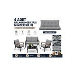 DORUK HOME Doruk bahçe mobilyası minderi 55x110cm 4 adet balkon mobilyası minder kılıfı