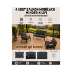 DORUK HOME Doruk bahçe ve balkon mobilyası minder kılıfı 55x100cm antarasit kılıf