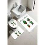 Doruklar Home Collection Modern Desenli Dijital Baskı 3’lü Banyo Paspas Takımı Yıkanabilir Kaymaz Tabanlı Klozet Takımı KLZ0019 - Renkli