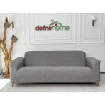 Döşemelik Kumaş Düz Keten Lastikli Kayma Yapmayan 3 Kişilik 1 Adet Büyük Kanepe Örtüsü - 180 x 230 cm - Gri