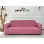Döşemelik Kumaş Düz Keten Lastikli Kayma Yapmayan 3311 Takım Koltuk Örtüsü - 230 x 180 cm - Gül Kurusu