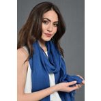 Dosimira Kadın Royal Mavi Modal Pamuk Fular 45x195 cm