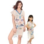 Dosimira PLAJ ELBİSESİ- YAKALI BALIK ANNE-KIZ TAKIM