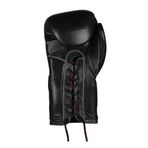 Dosmai Bağcıklı Profesyonel Deri LEATHER Boks Kick Boks Muay Thai Eldiveni EL349 (SİYAH, 10 Oz)