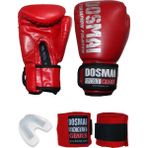 Dosmai Esquize Boks Eldiveni Boks Dişlik Boks Bandaj Seti - Kırmızı - 12 oz