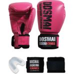 Dosmai Esquize Boks Eldiveni Boks Dişlik Boks Bandaj Seti - Pembe - 12 oz